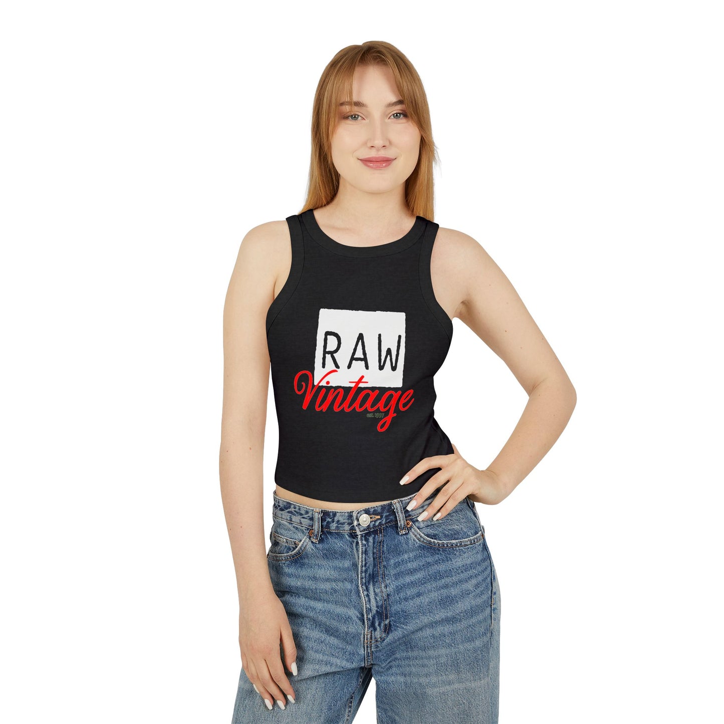 Women's Raw Vintage Micro Rib Racer Tank Top