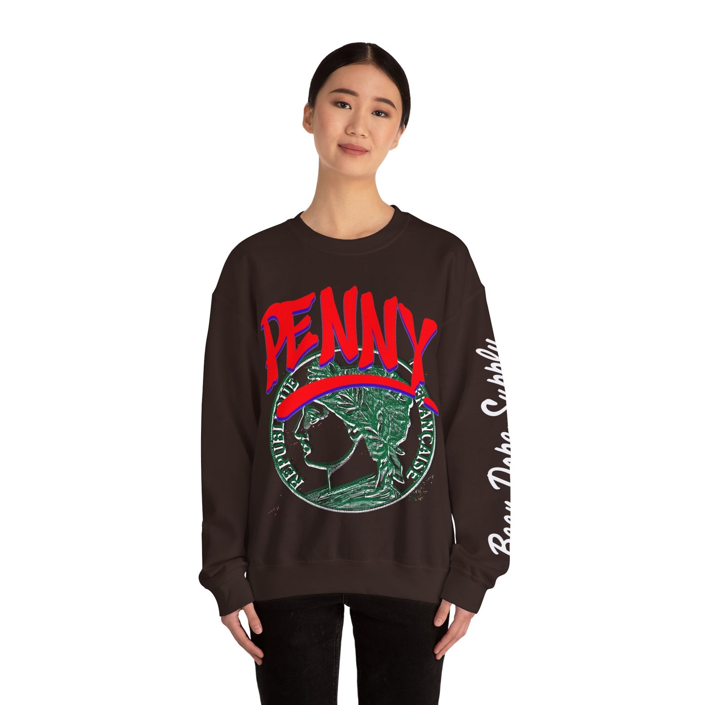 Republic of Penny Francis Graphic Crewneck Sweatshirt|Been Dope Supply|Dark Chocolate