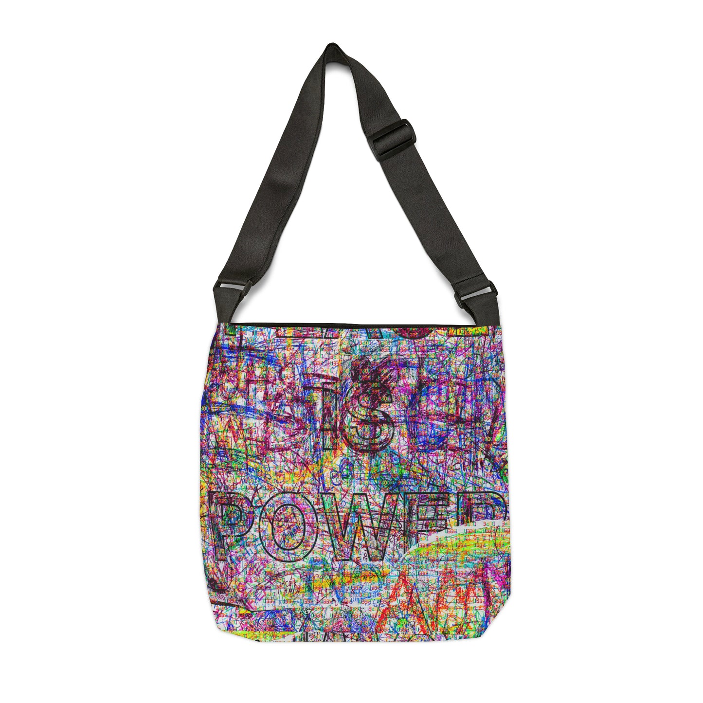 Power Is Peace Adjustable Strap Tote Bag 18”x18”| Been Dope Supply