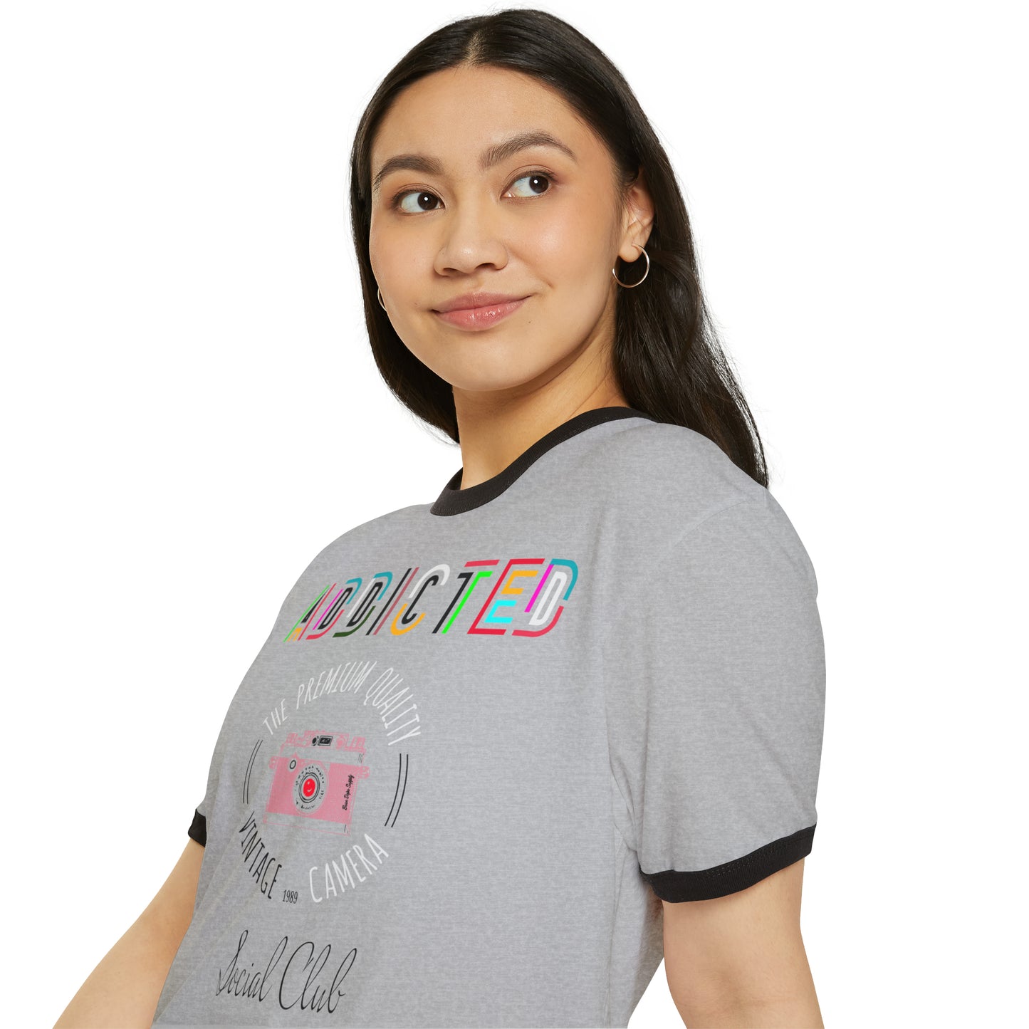 Addicted Social Club Women’s Ringer T-Shirt|Classic Fit|Been Dope Supply