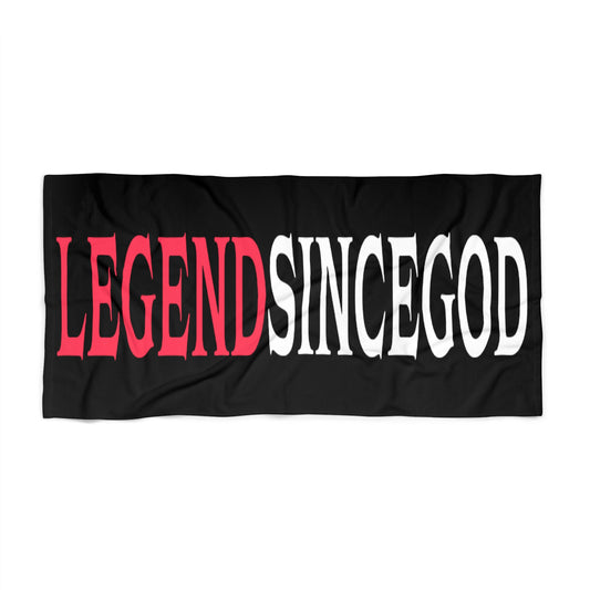 Legend Since God | Beach Towel | 36" × 72" | Black