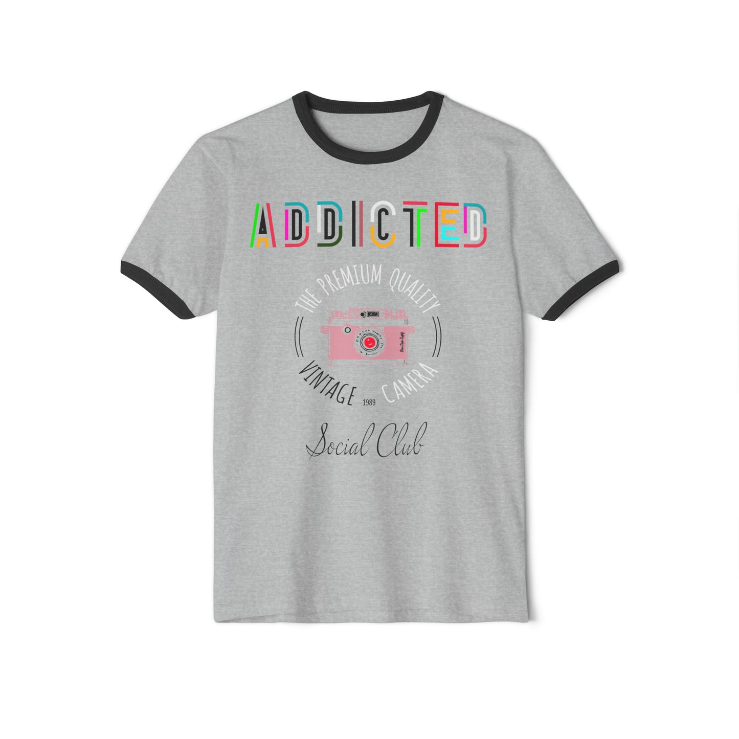 Addicted Social Club Women’s Ringer T-Shirt|Classic Fit|Been Dope Supply