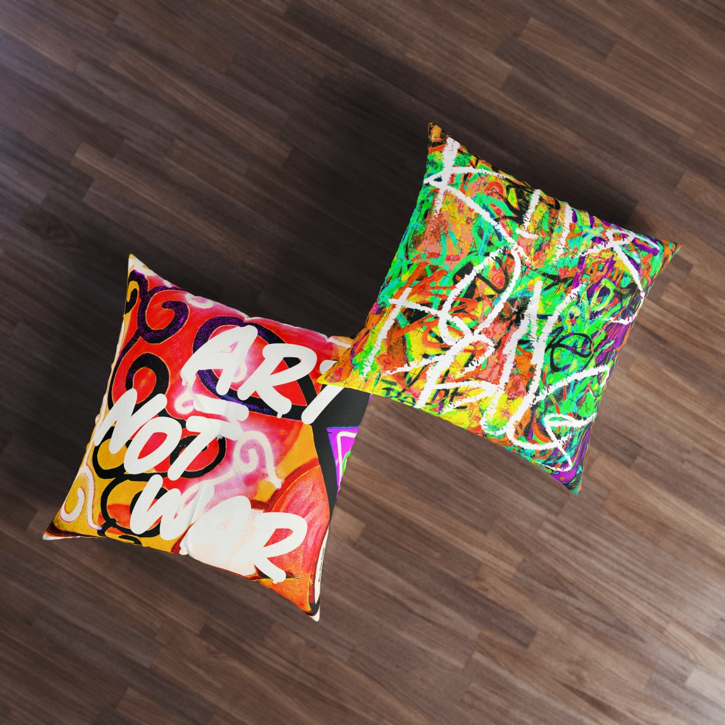 A Dollar Short Art Not War|Kids On Drugs Tufted Floor Pillow|Square 30" × 30"