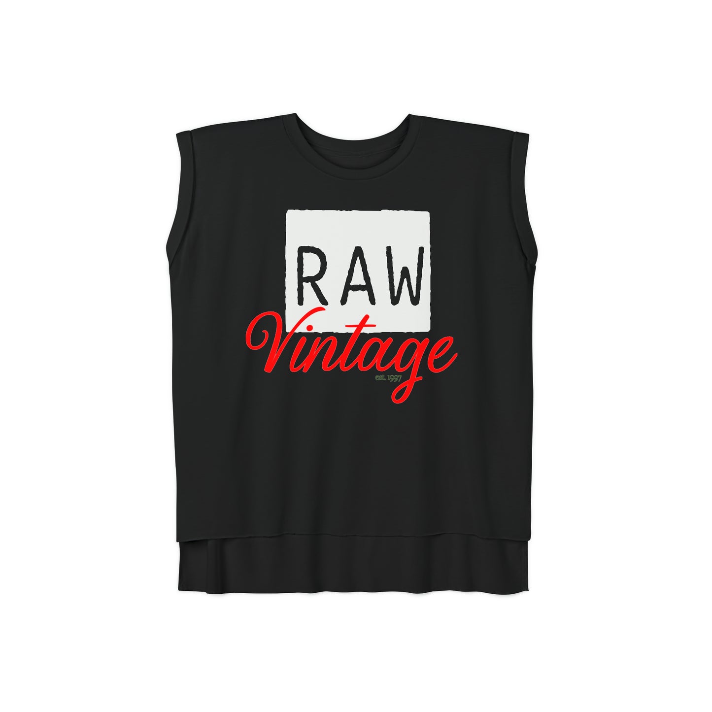 Raw Vintage Women’s Rolled Cuffs Muscle T-Shirt | Flowy Bottom Hem