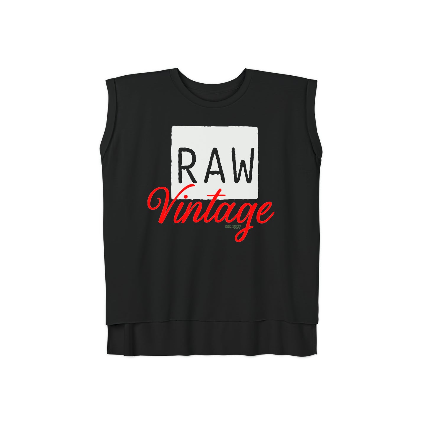 Raw Vintage | Women’s Rolled Cuffs Muscle T-Shirt | Flowy Bottom Hem
