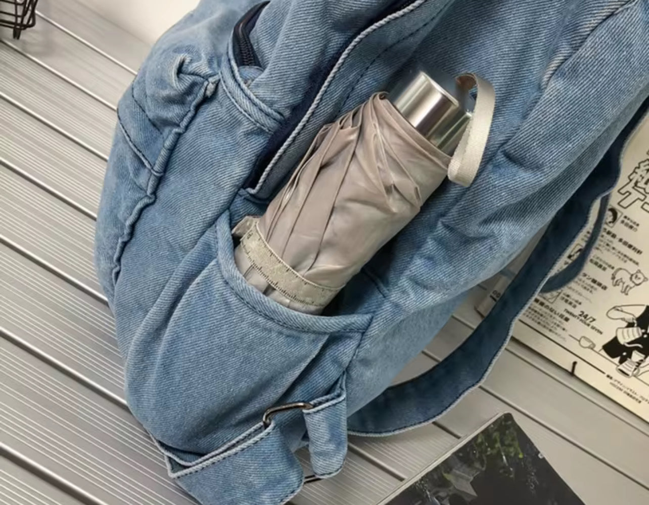 Been Dope Supply Logo Embroidered Women’s Denim Bookbag
