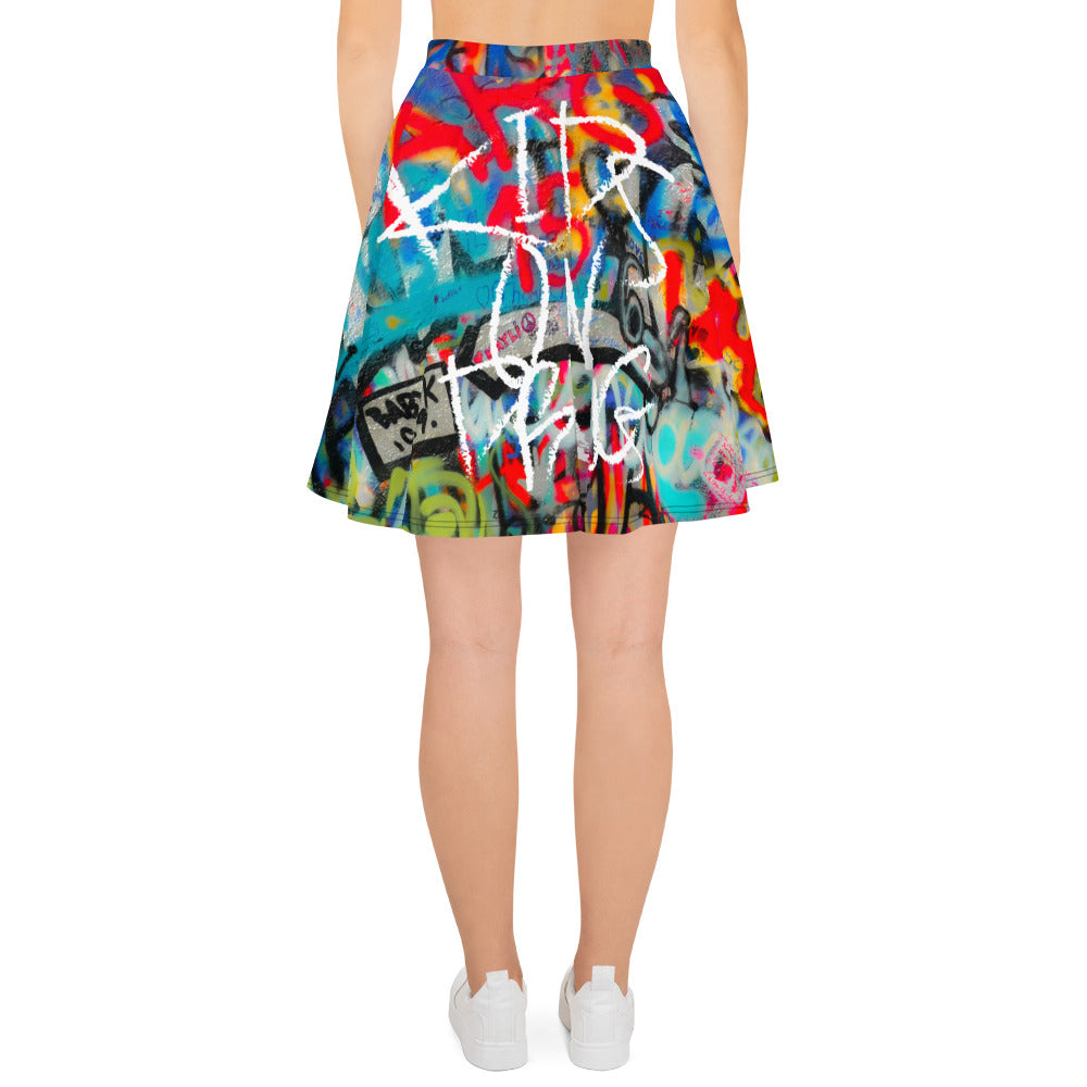 Kids On Drugs Clothing Summer Alleyways Women’s Mid-Thigh Skater Skirt