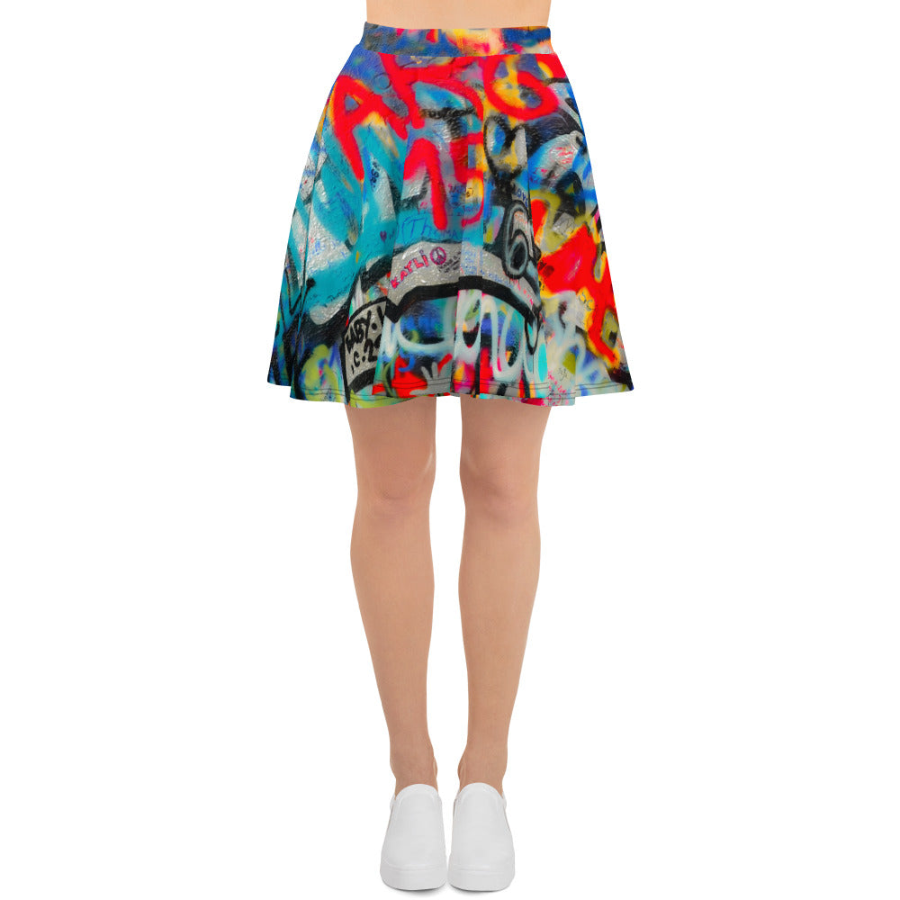 Kids On Drugs Clothing Summer Alleyways Women’s Mid-Thigh Skater Skirt