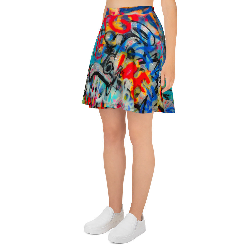 Kids On Drugs Clothing Summer Alleyways Women’s Mid-Thigh Skater Skirt
