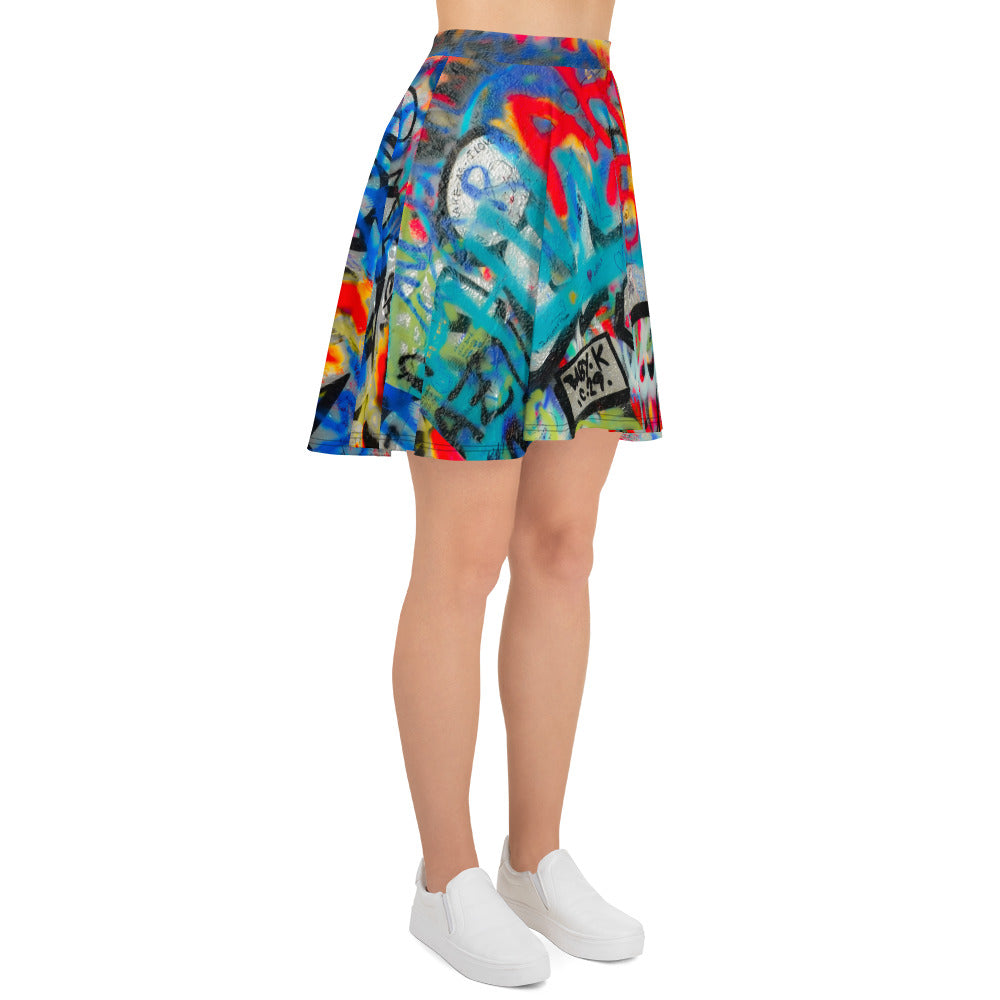 Kids On Drugs Clothing Summer Alleyways Women’s Mid-Thigh Skater Skirt