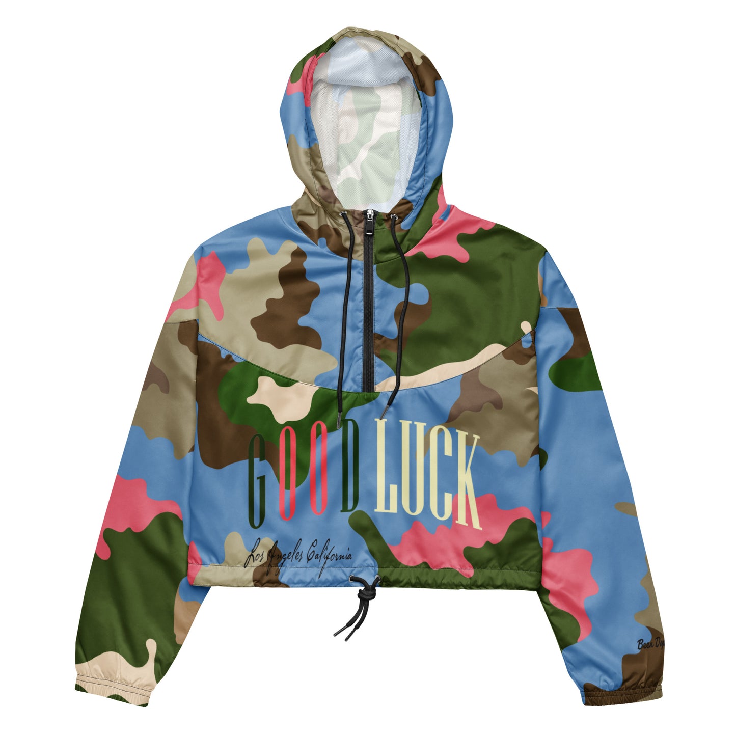 GoodLuck Los Angeles Cropped Quarter Zipper Windbreaker|Women’s Crop Top Pullover Jacket