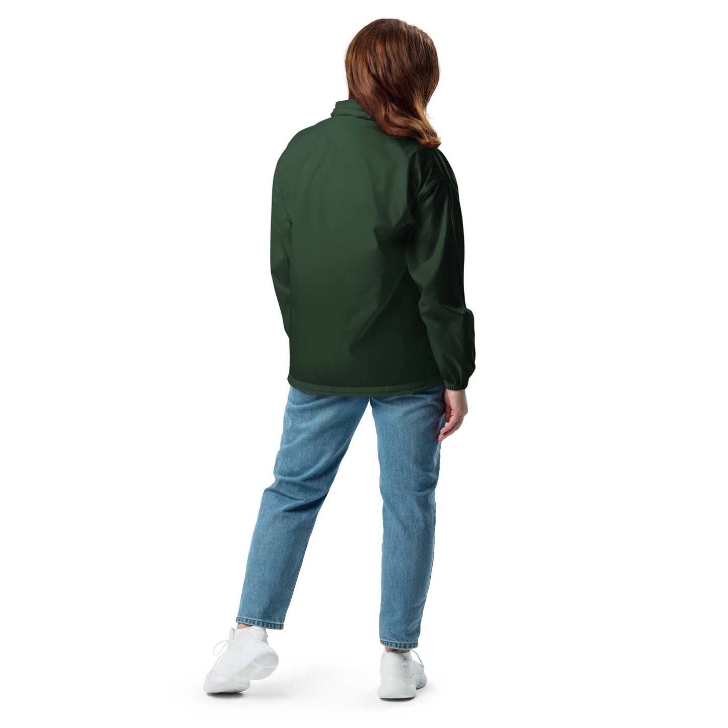 GoodLuck Los Angeles Logo Embroidered Basic Lightweight Windbreaker Light Jacket|Unisex Forest Green