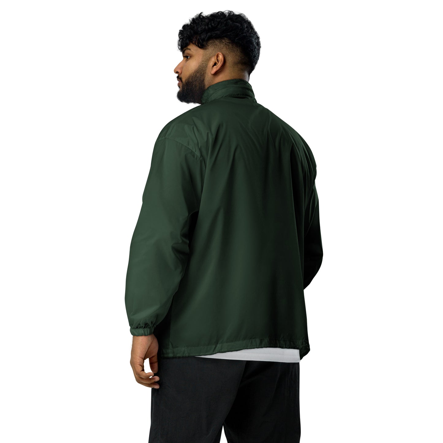 GoodLuck Los Angeles Logo Embroidered Basic Lightweight Windbreaker Light Jacket|Unisex Forest Green