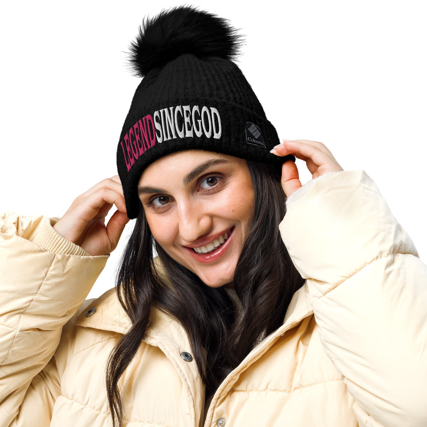 Legend Since God x Columbia Pom-Pom Beanie|Embroidered