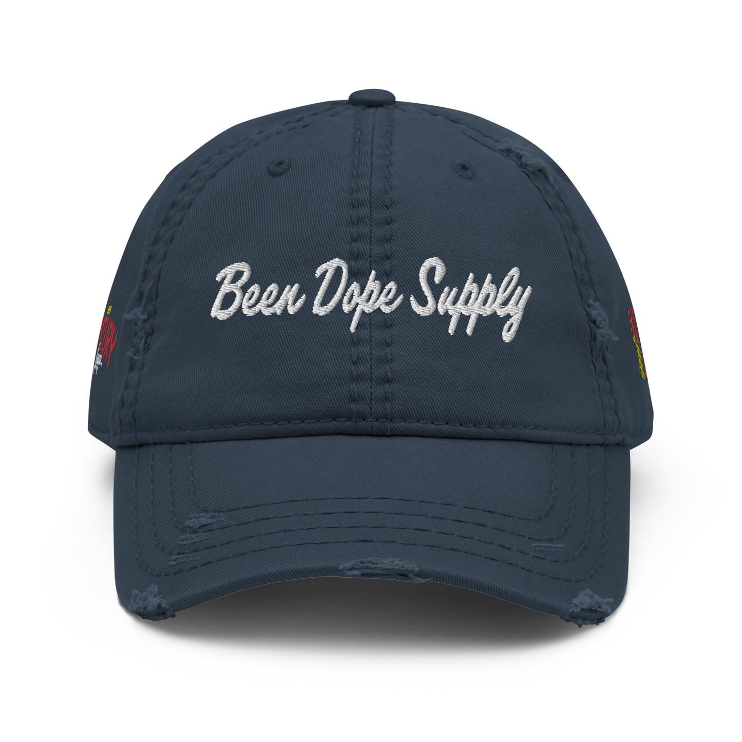 Been Dope Supply | Distressed Navy Dad Hat | Embroidered