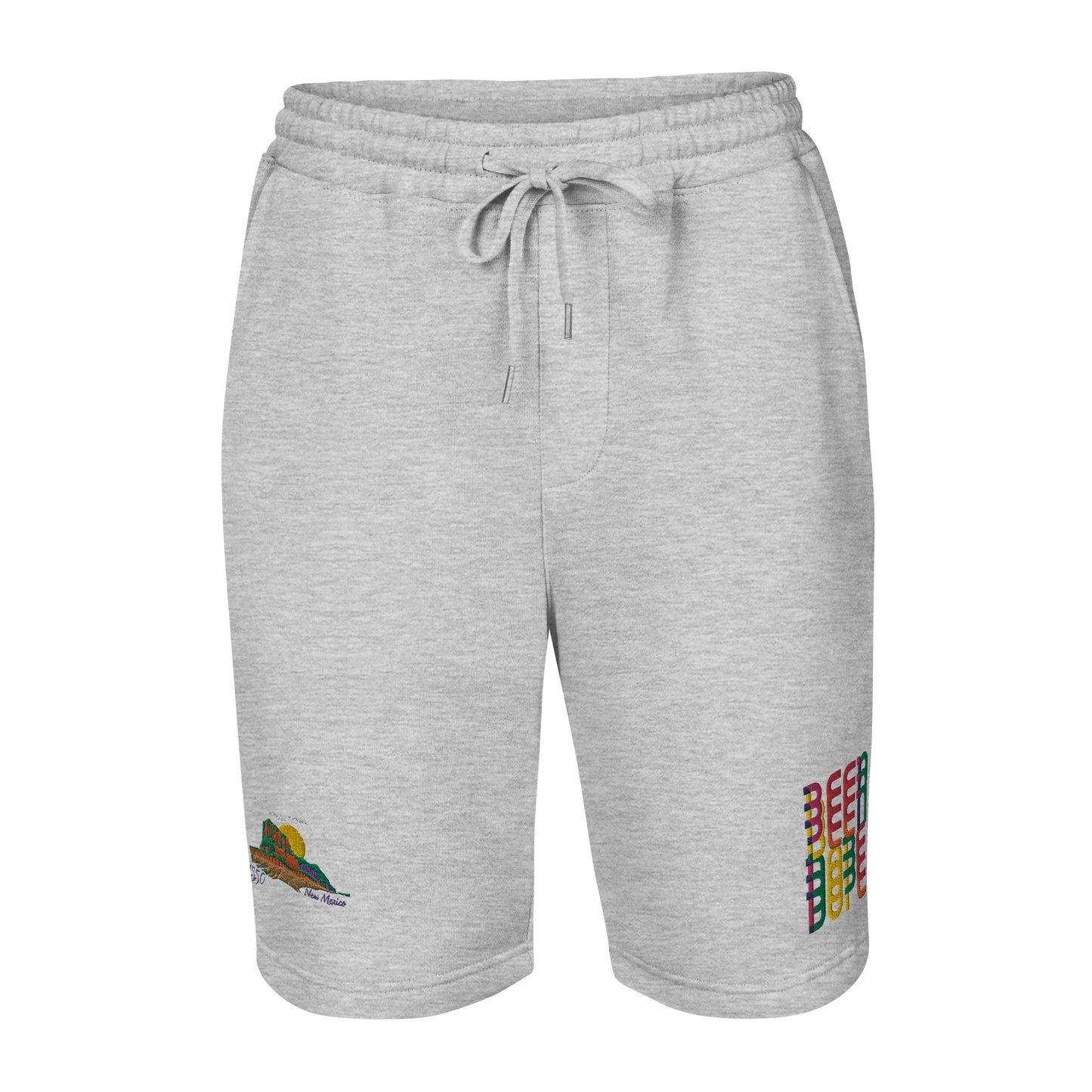 Land of Enchantment|Been Dope Supply Men's Logo Embroidered Tapered Knee Fleece Shorts