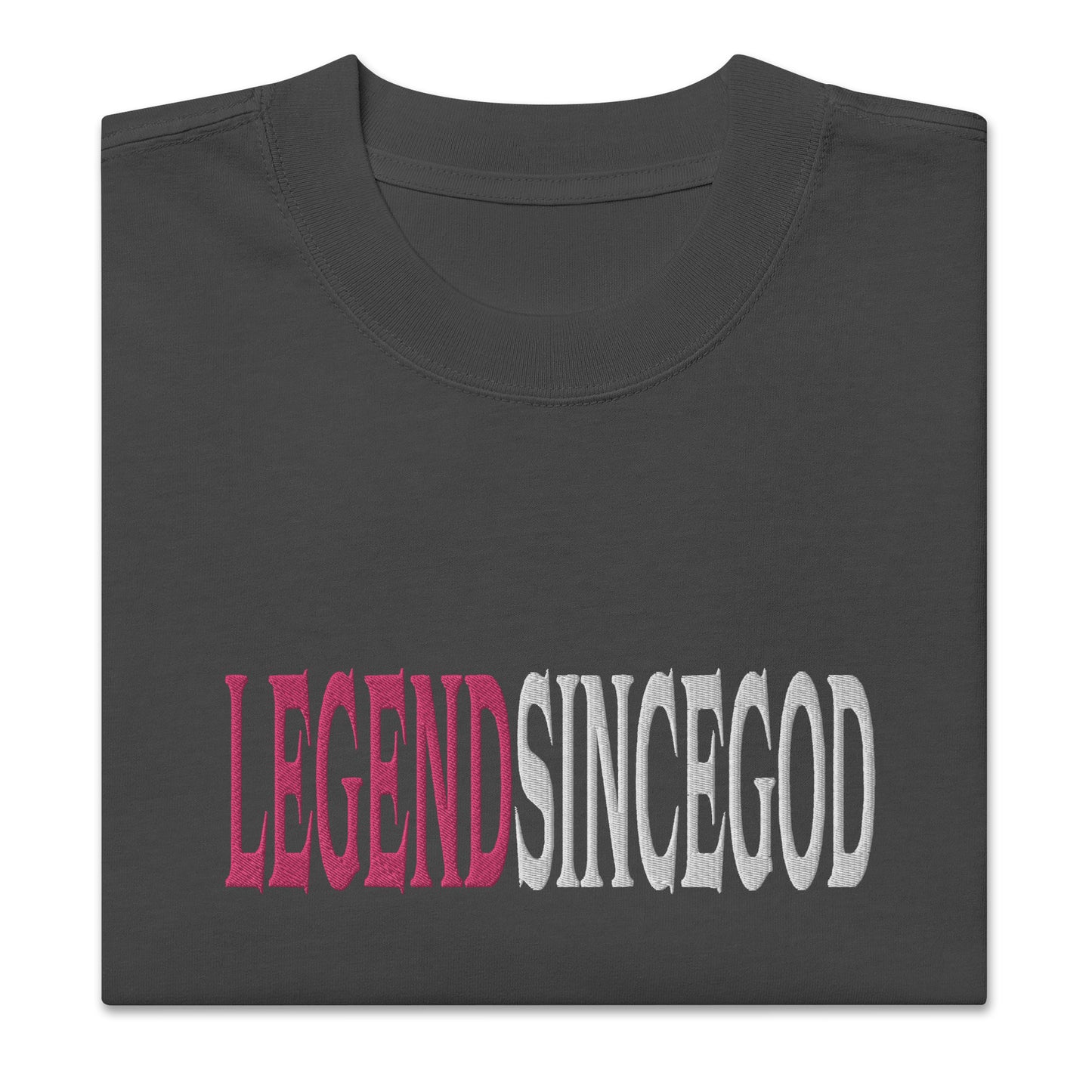 Legend Since God | Oversized T-shirt | Faded Black | Embroidered