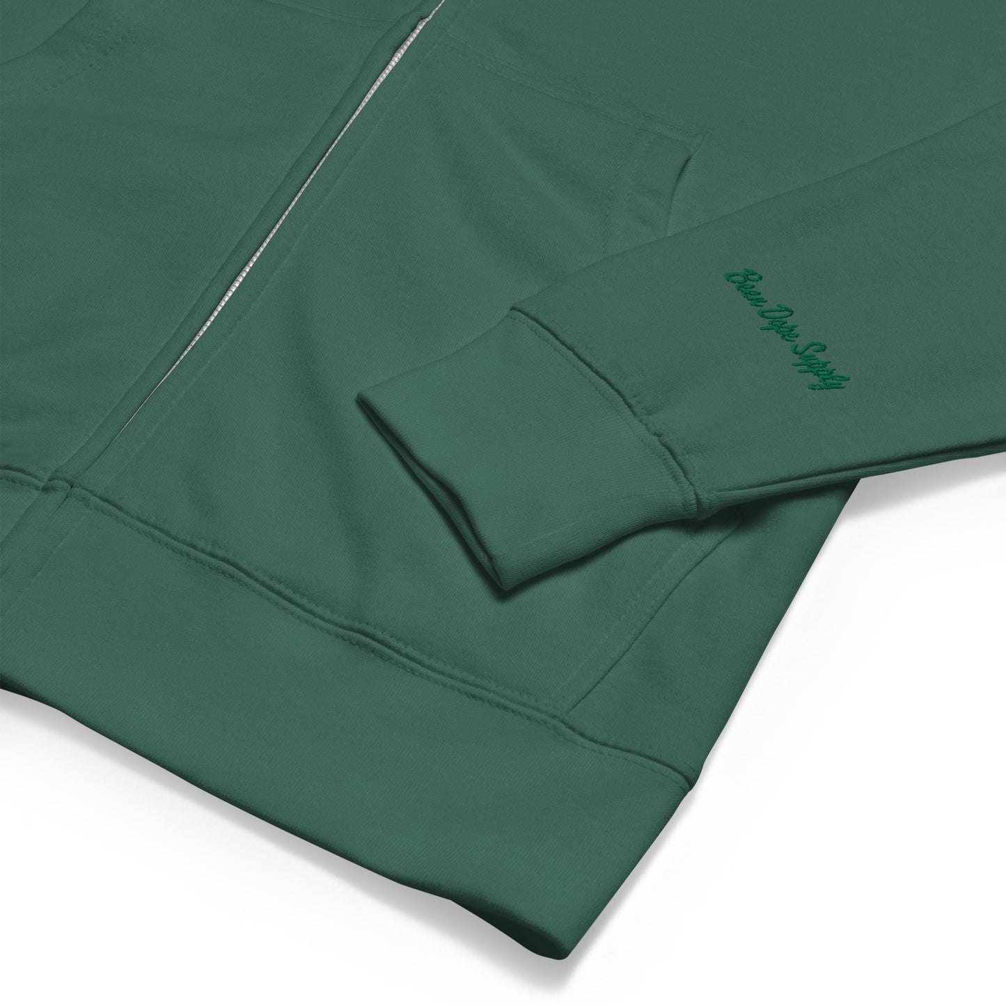 GoodLuck Los Angeles - Unisex Zip up Hoodie Jacket - Forest Green - Been Dope Supply