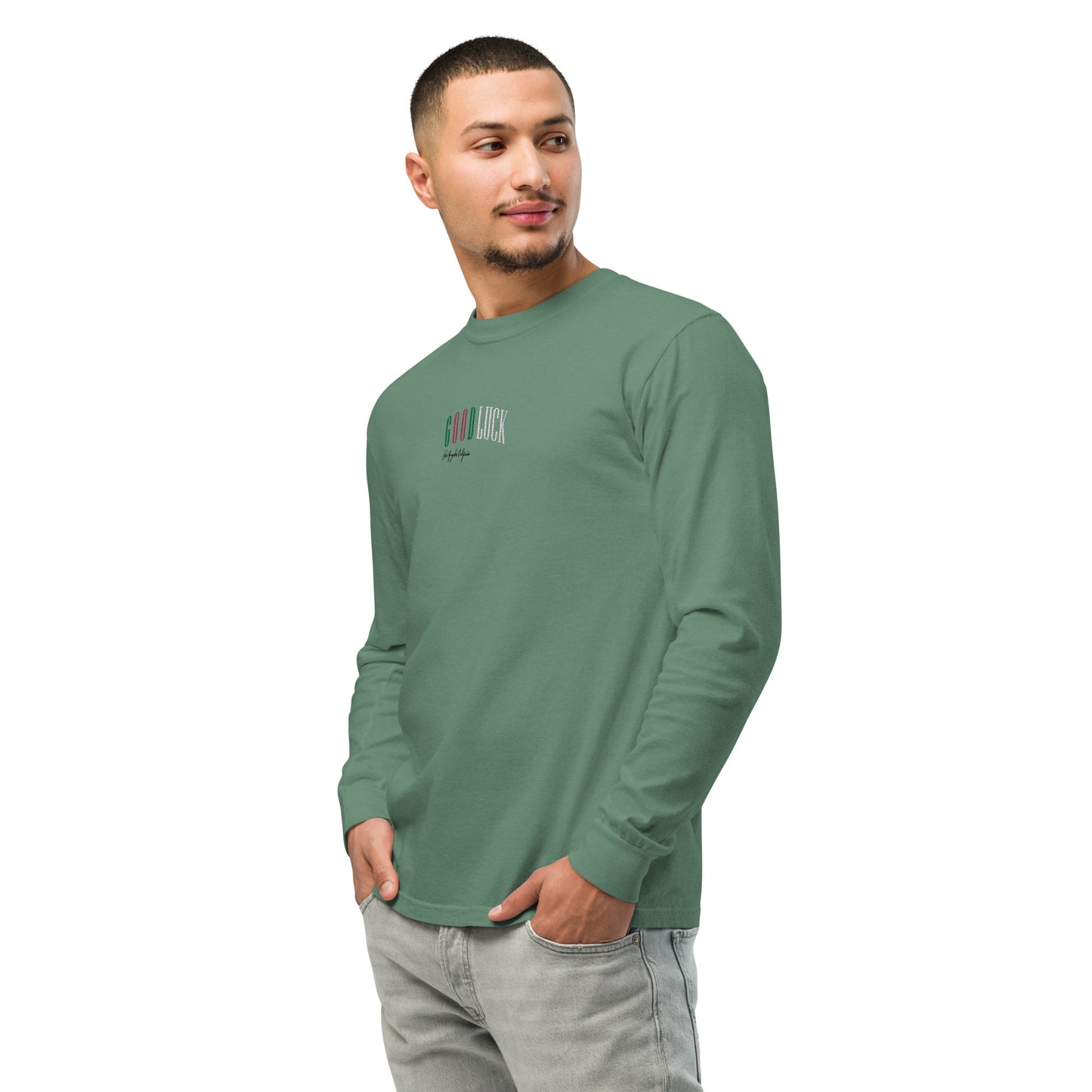 GoodLuck Los Angeles Logo Embroidered Heavyweight Long-Sleeve Shirt