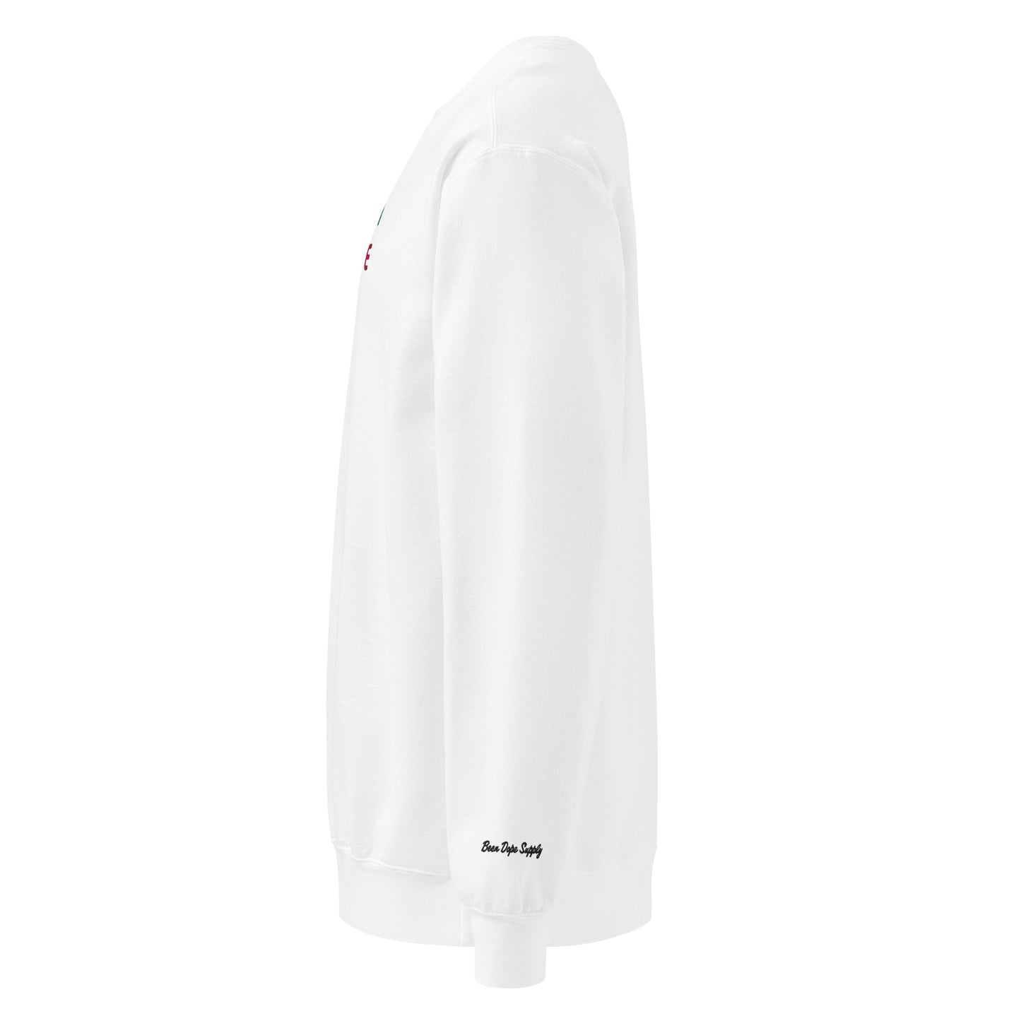 Been Dope Supply Official Logo Embroidered Garment-Dyed White Sweatshirt