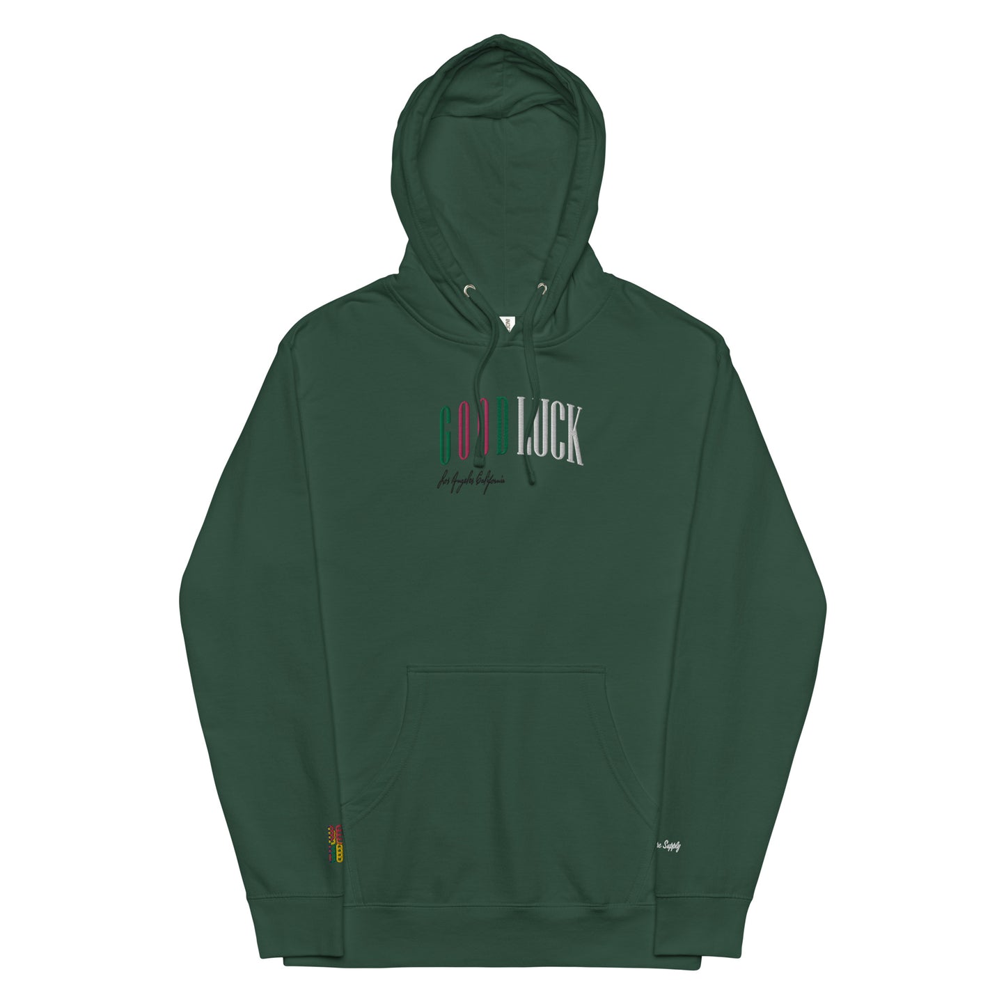 GoodLuck Los Angeles Logo Embroidered Mid-weight Hoodie|Forest Green|Been Dope Supply