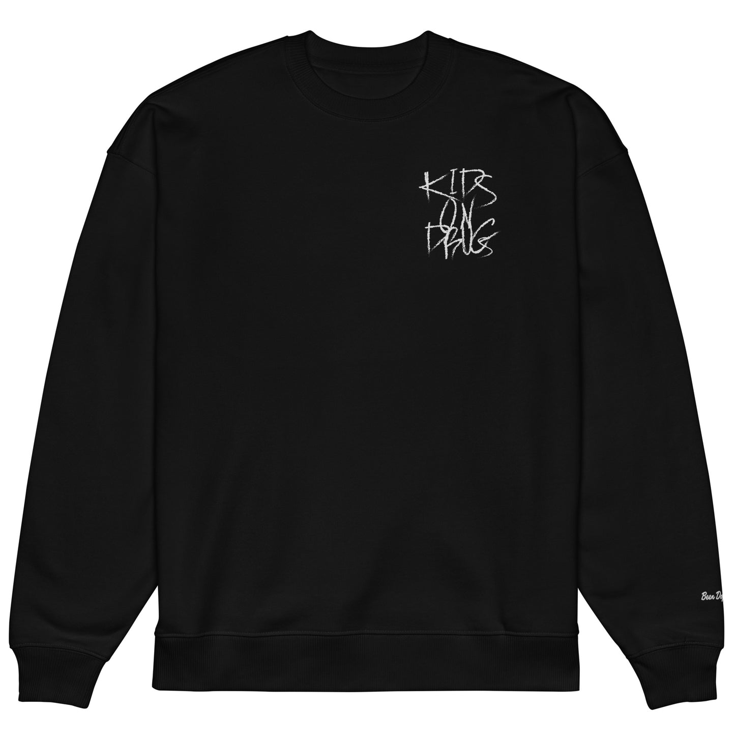 Kids On Drugs Clothing Oversized Embroidered Crew Sweatshirt Been Dope Supply
