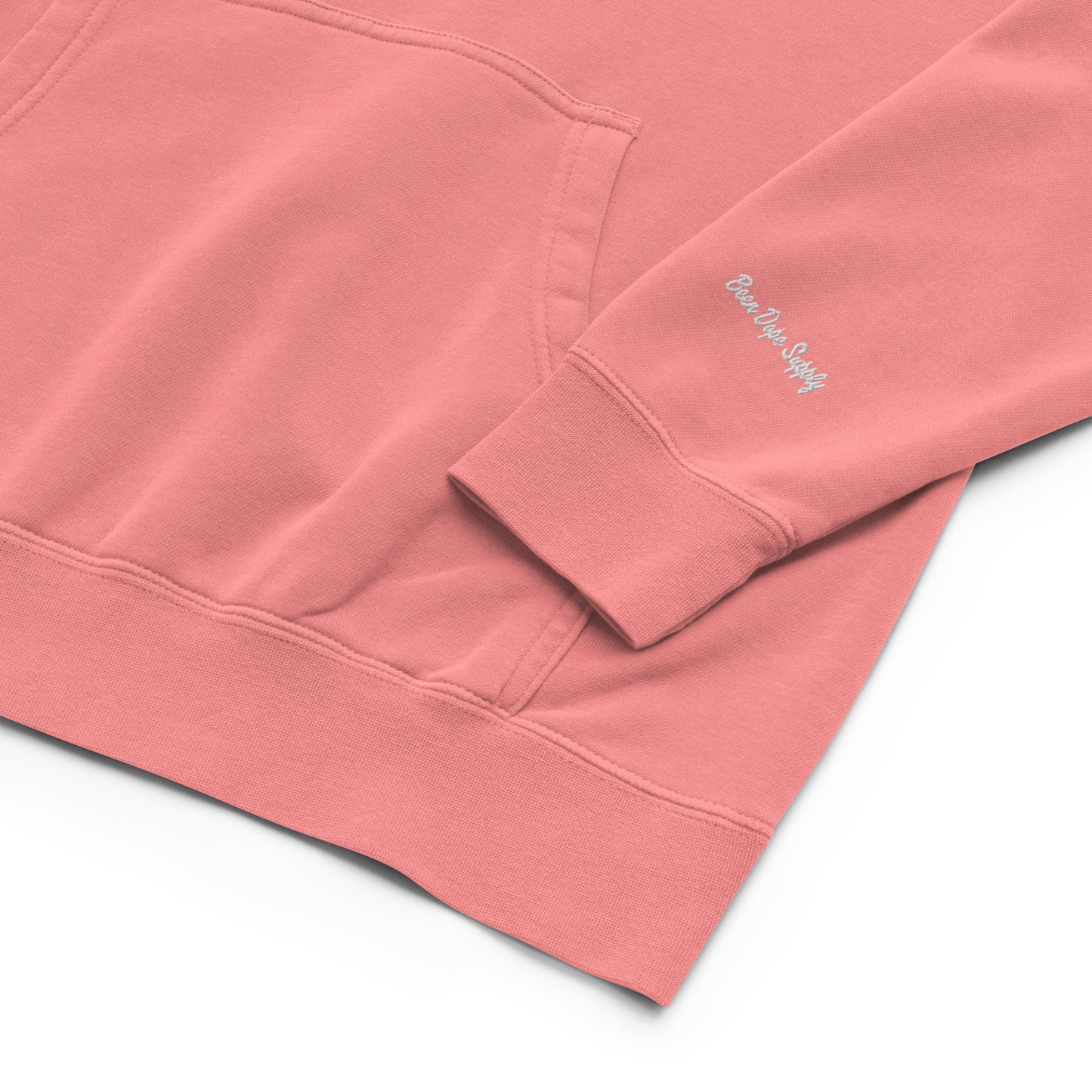 Been Dope Supply Logo Embroidered Hoodie|Garment Dyed Pink Pullover