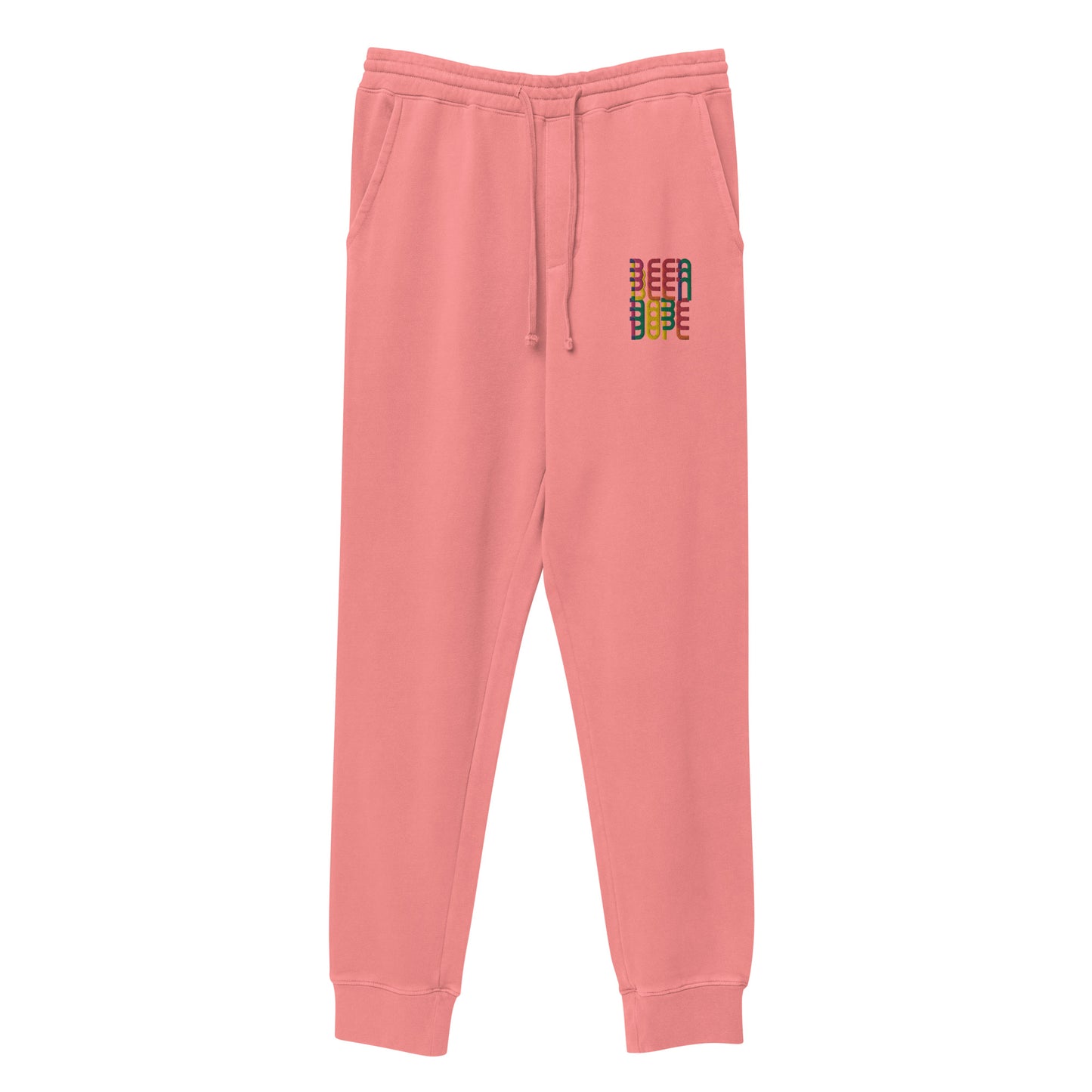 Been Dope Supply Logo Embroidered Garment Dyed Pink Sweatpants