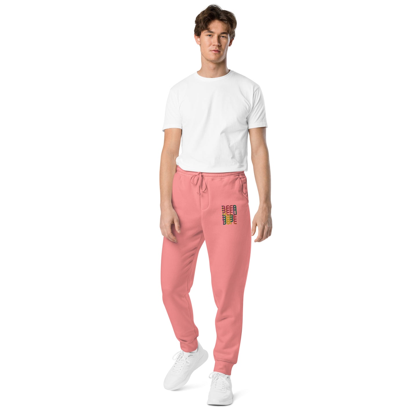 Been Dope Supply Logo Embroidered Garment Dyed Pink Sweatpants