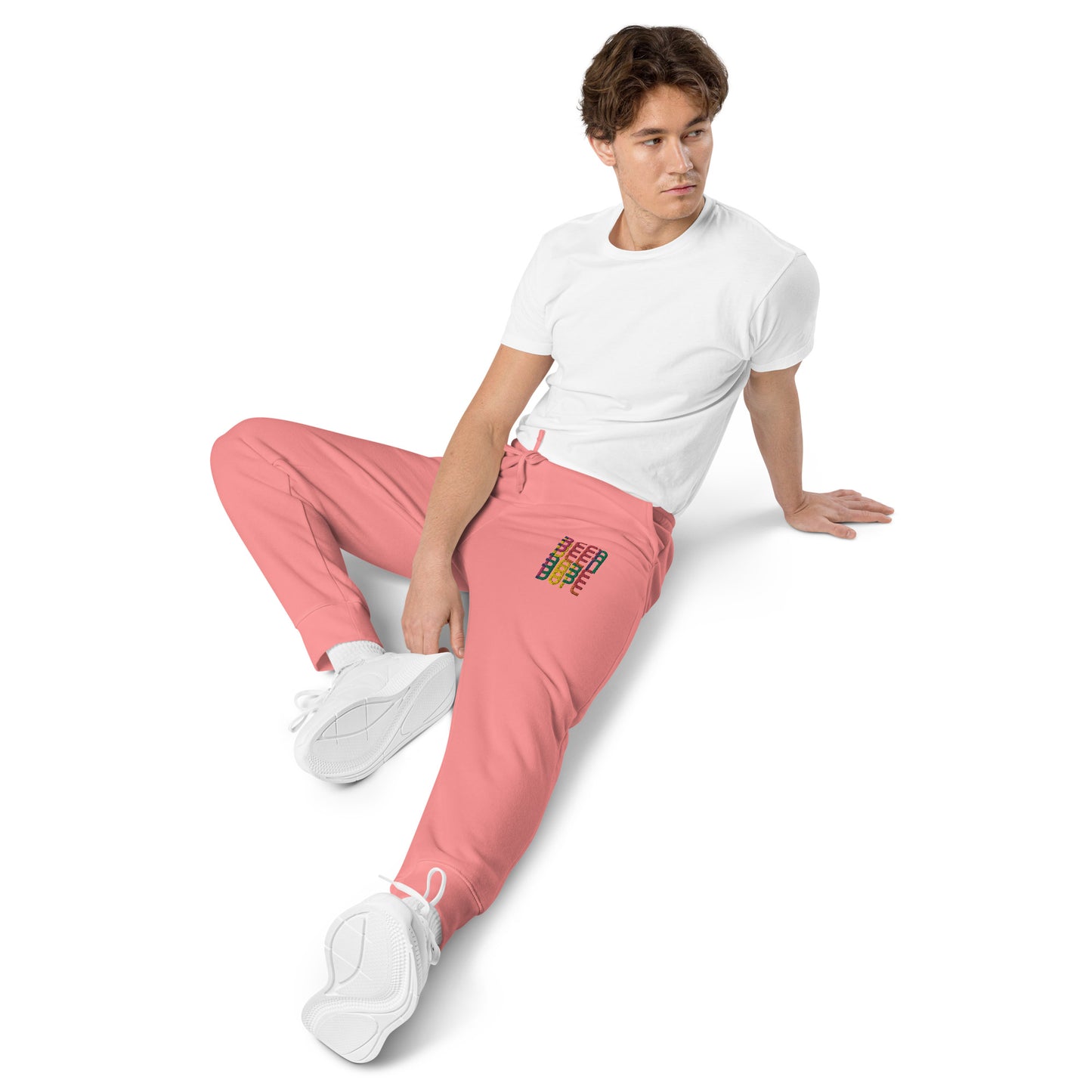 Been Dope Supply Logo Embroidered Garment Dyed Pink Sweatpants