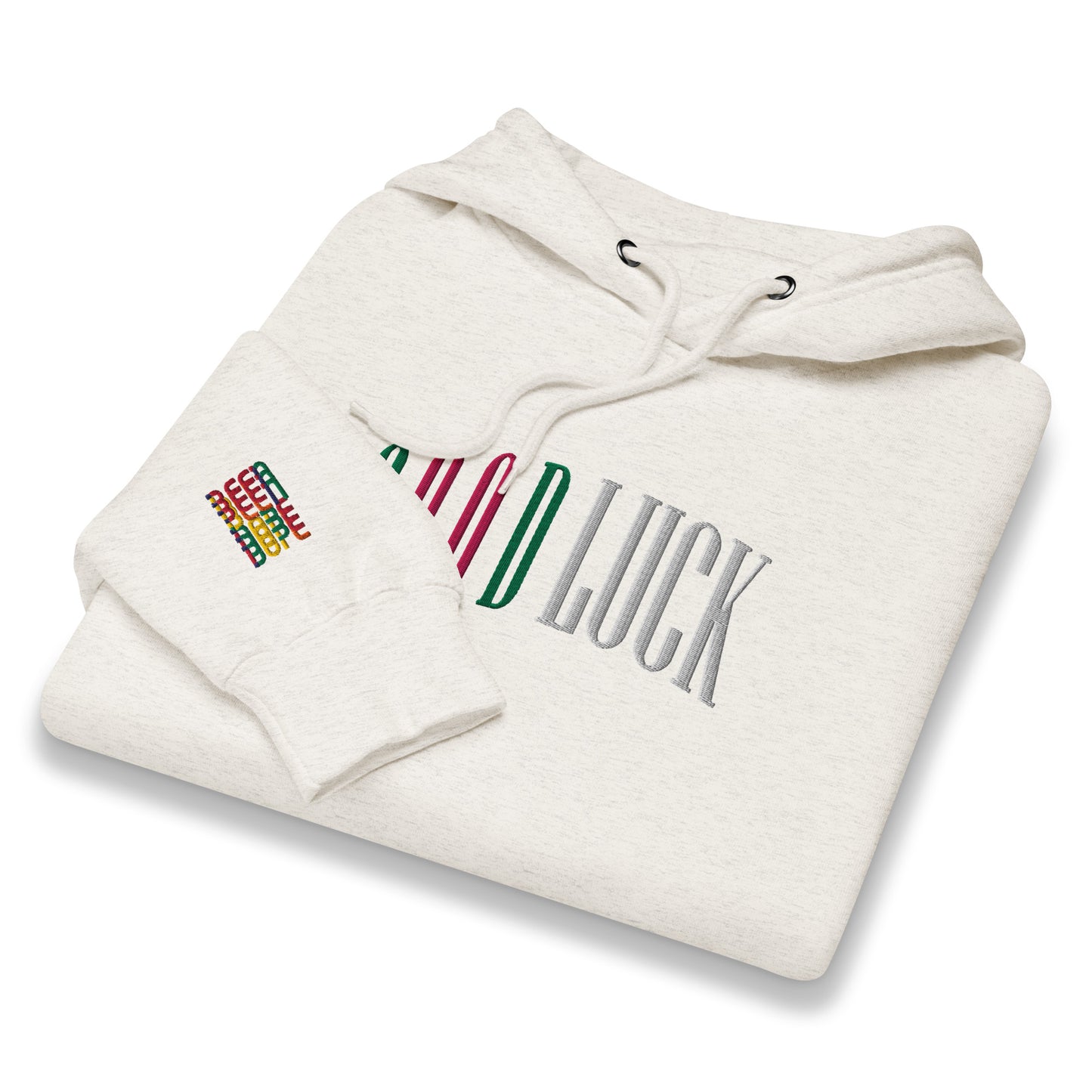 GoodLuck Los Angeles Premium Oatmeal Heather Mid-weight Hoodie Embroidered