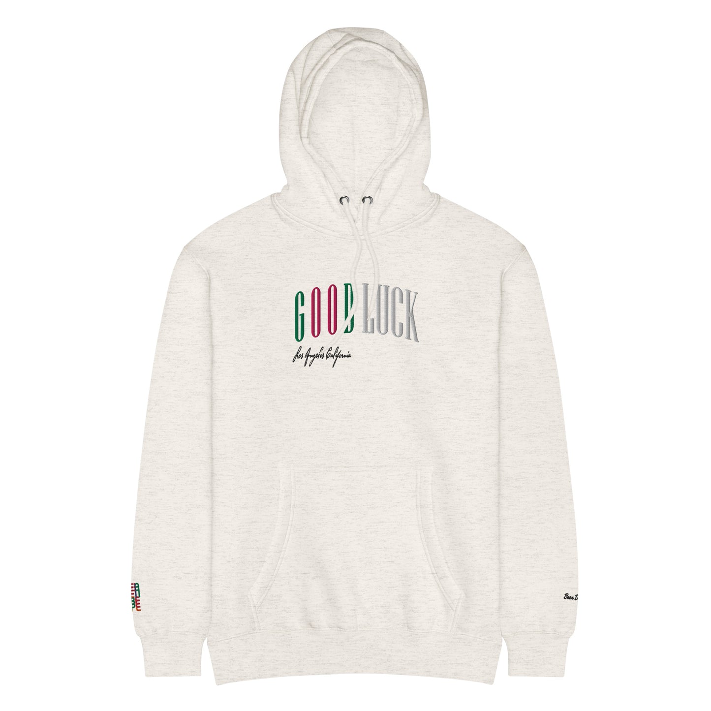 GoodLuck Los Angeles Premium Oatmeal Heather Mid-weight Hoodie Embroidered