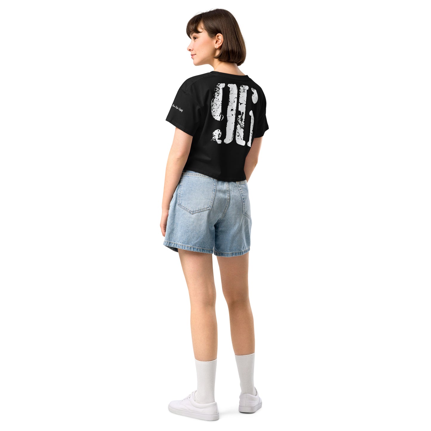 Legend Since God Since 96 Logo Embroidered Women’s Black Crop Top