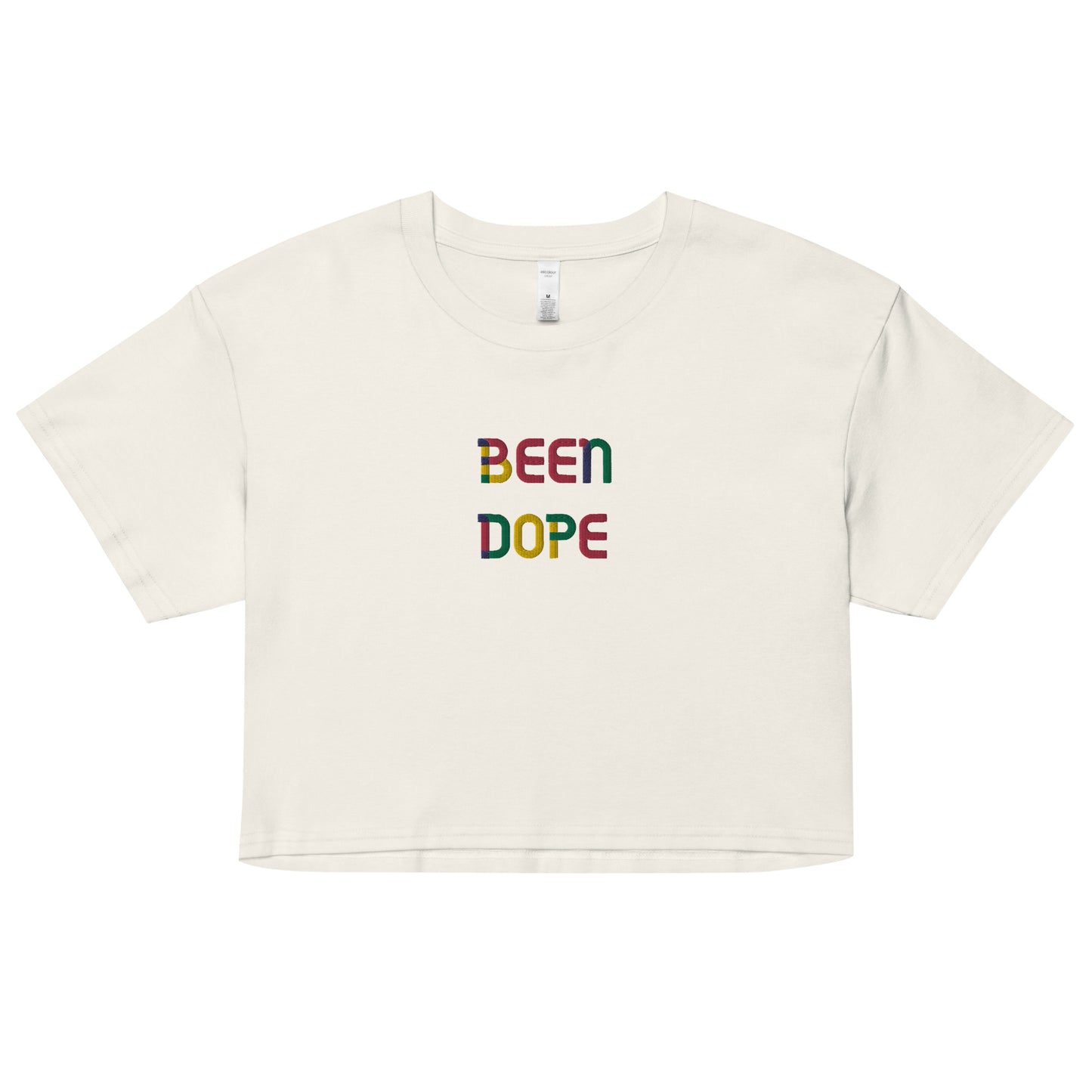 Been Dope Supply Logo Embroidered Women’s Drop Shoulder Cropped Top