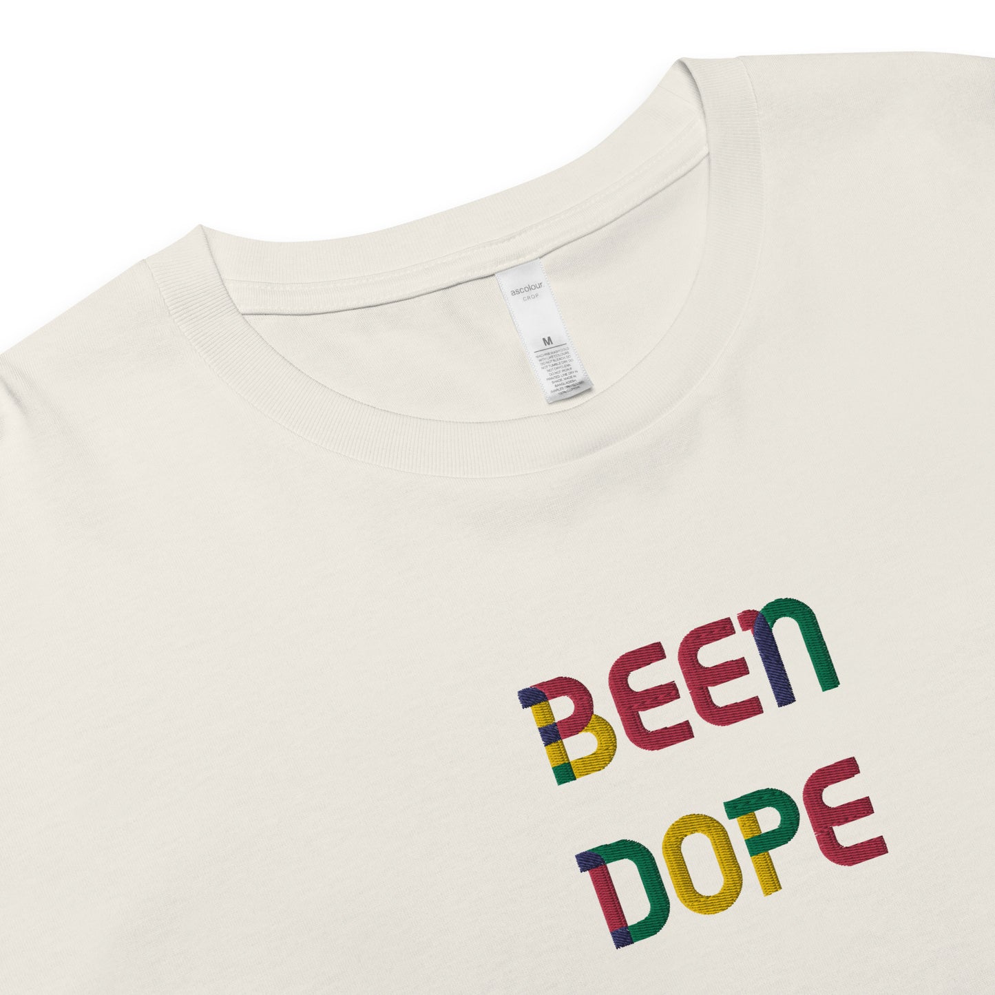 Been Dope Supply Logo Embroidered Women’s Drop Shoulder Cropped Top