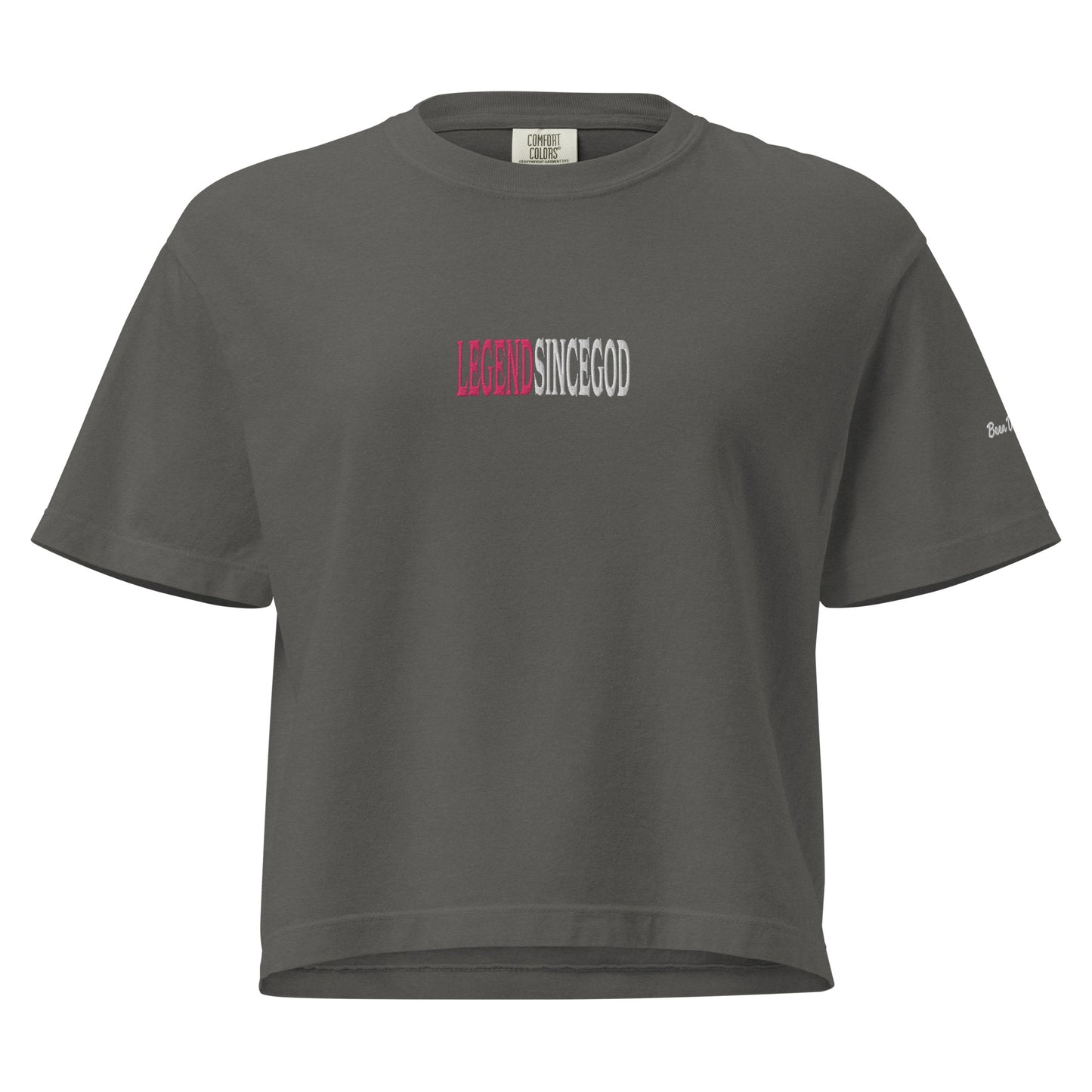 Legend Since God Logo Embroidered Women’s Mid-Length Heavyweight Boxy T-shirt