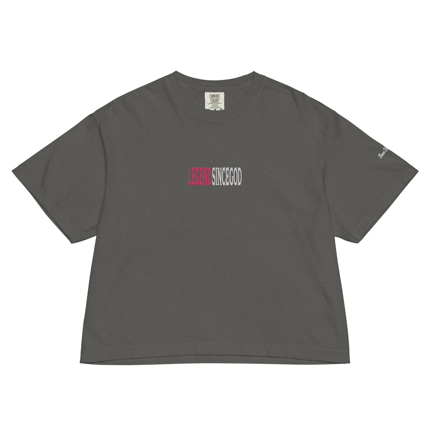 Legend Since God Logo Embroidered Women’s Mid-Length Heavyweight Boxy T-shirt