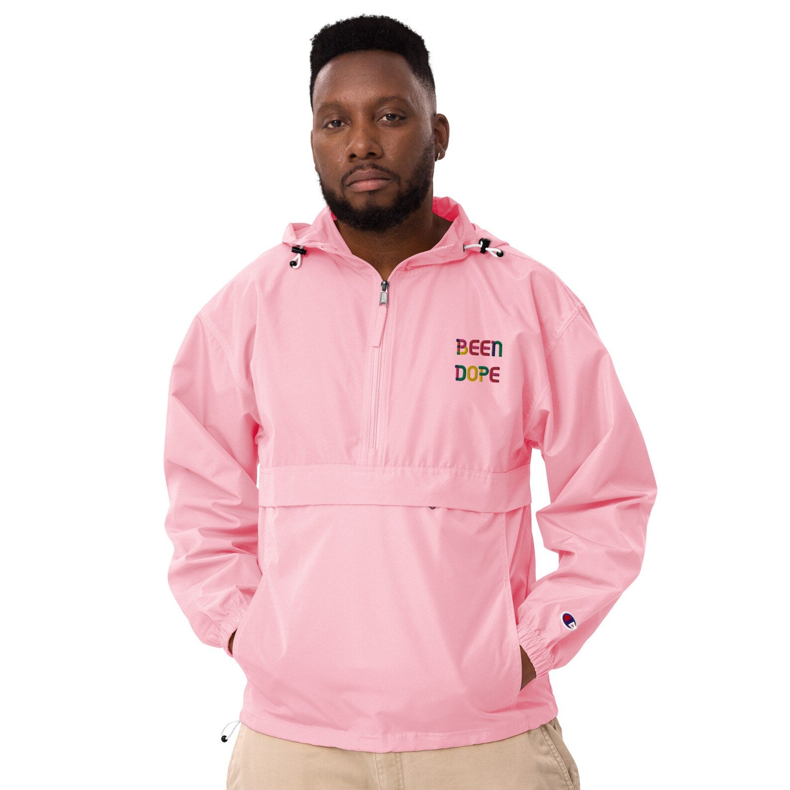 Been Dope Supply Pink Candy Quarter Zipper Windbreaker Pullover Jacket