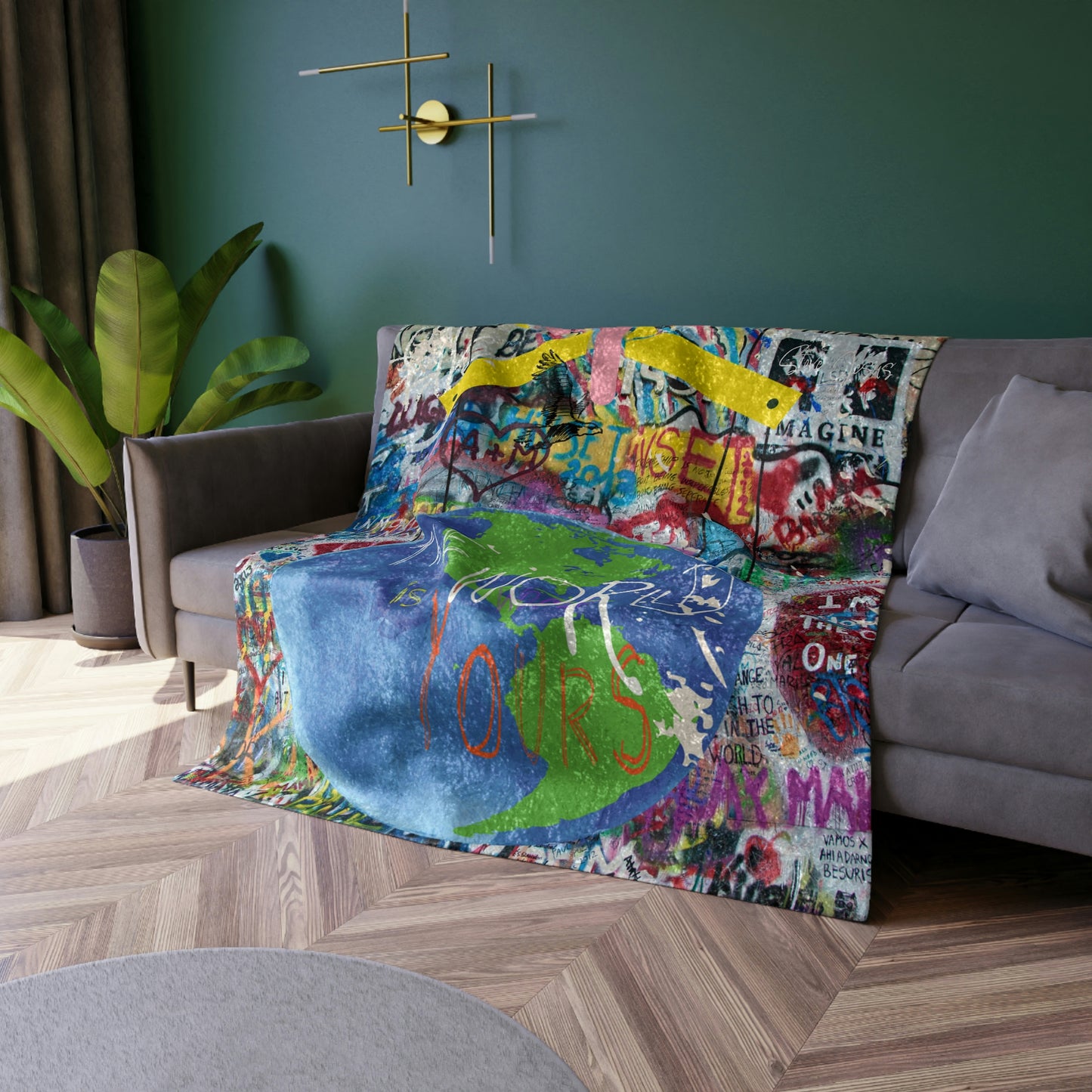 The World Is Yours Crushed Velvet Blanket 50in x 60in|Been Dope Supply