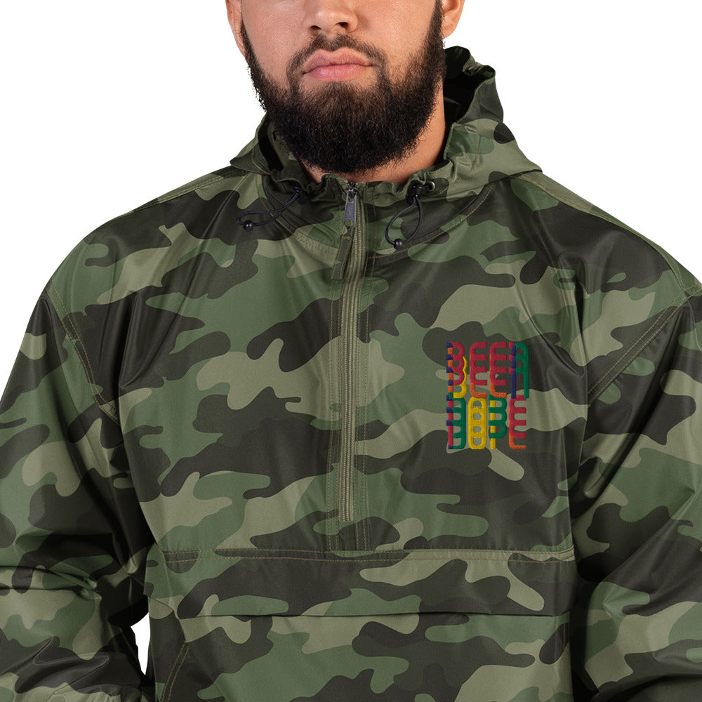 Quarter Zip Camouflaged Windbreaker Pullover Jacket - Been Dope Supply