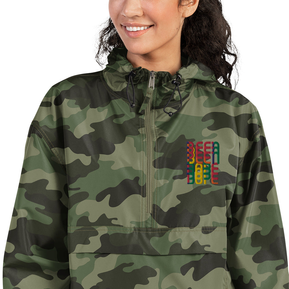 Quarter Zip Camouflaged Windbreaker Pullover Jacket - Been Dope Supply