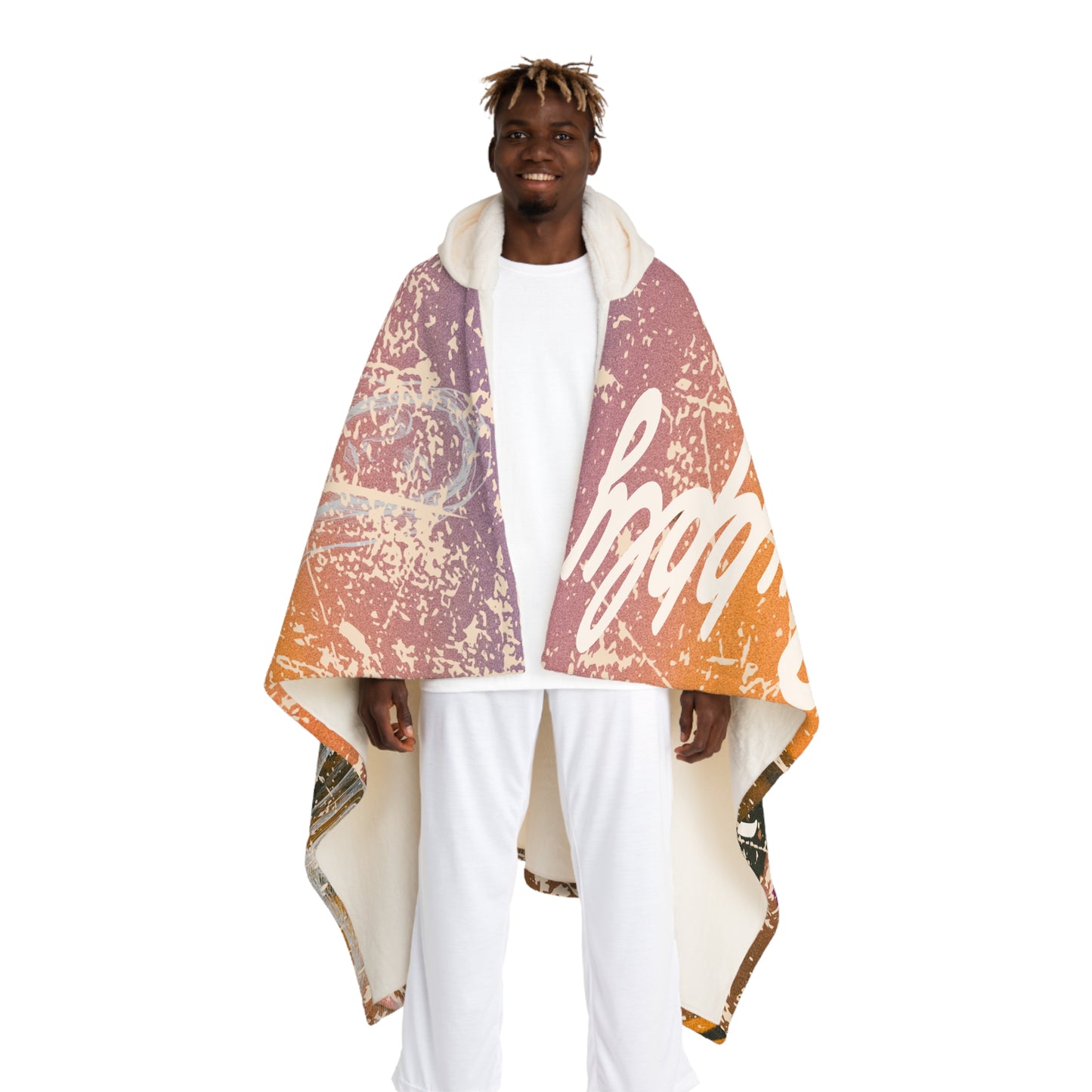 Riverside Roadways Cream Hooded Sherpa Fleece Blanket|Been Dope Supply|70.5″ x 52″