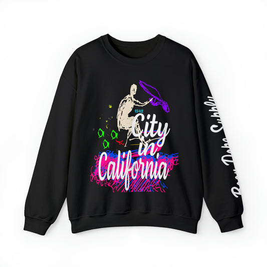 A City in California | Graphic Crewneck Sweatshirt | Black