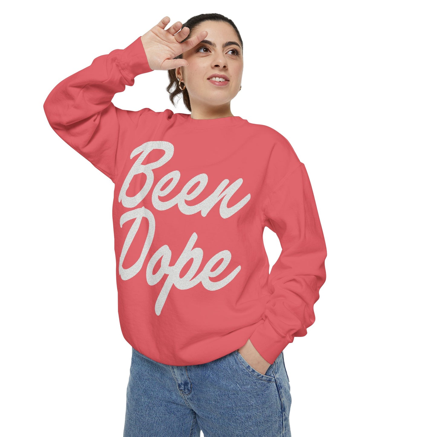 Been Dope Supply Unisex Watermelon Garment-Dyed Sweatshirt