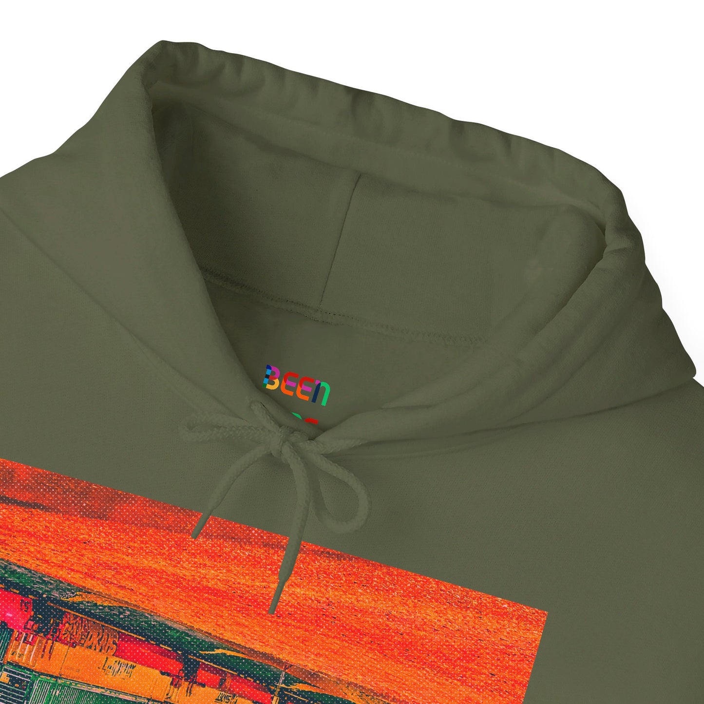 Burning Bushes Trained States | Unisex Hooded Sweatshirt | Military Green | Been Dope Supply