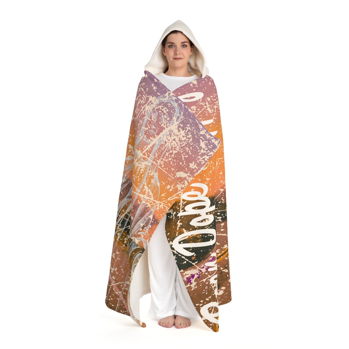 Riverside Roadways Cream Hooded Sherpa Fleece Blanket|Been Dope Supply|70.5″ x 52″