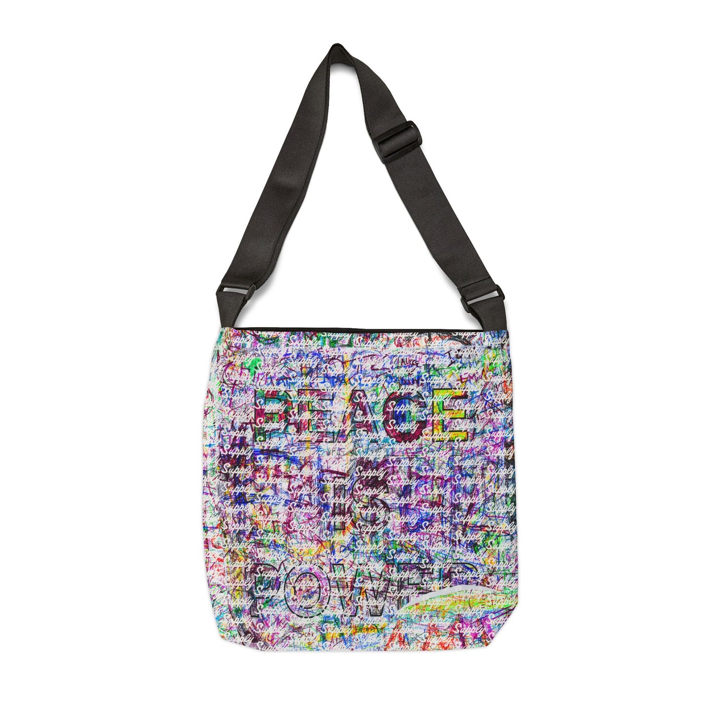 Power Is Peace Womens 18inx18in Adjustable Strap Tote Bag Been Dope Supply