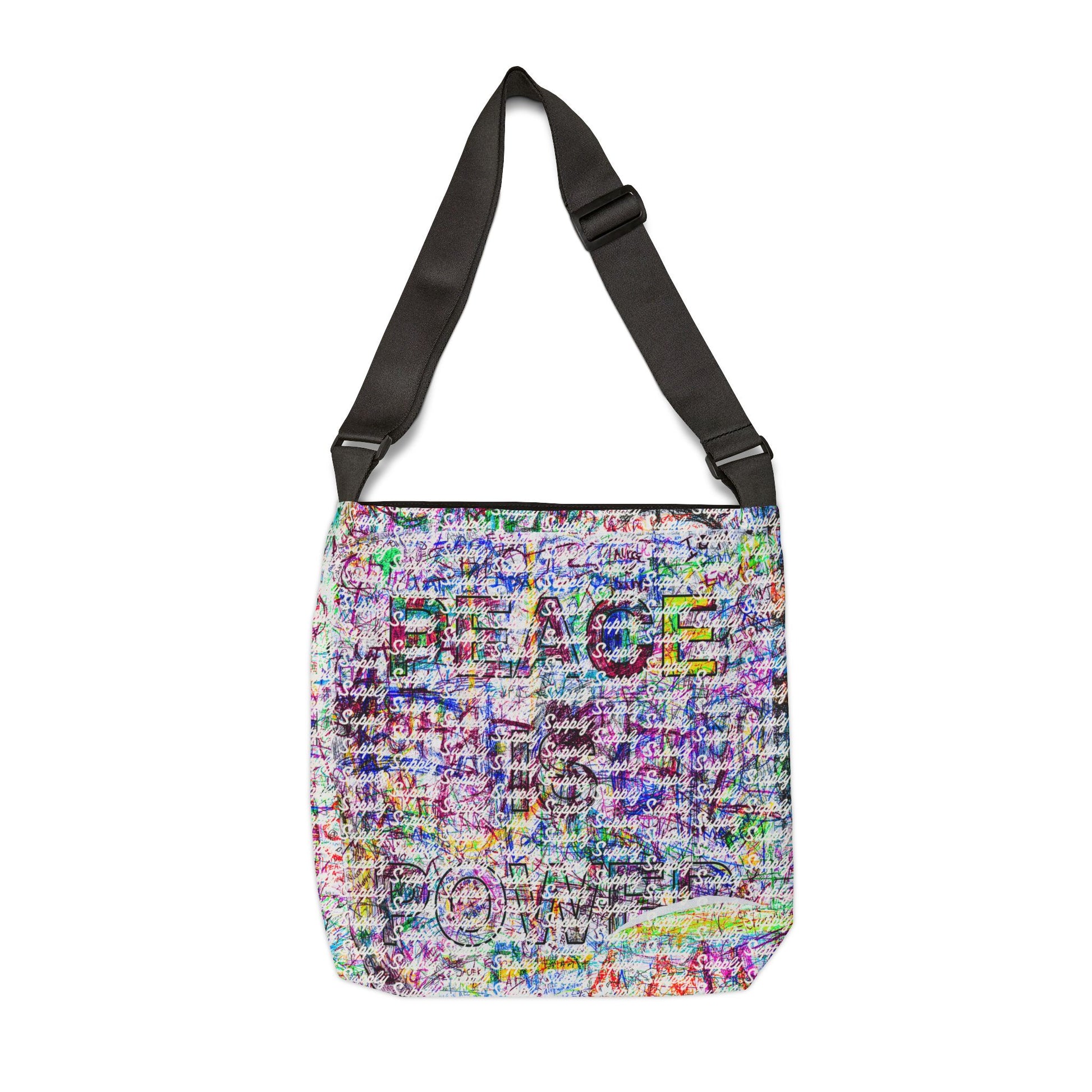 Power Is Peace Womens 18inx18in Adjustable Strap Tote Bag Been Dope Supply