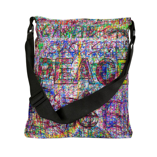 Power Is Peace Adjustable Strap Tote Bag - Been Dope Supply