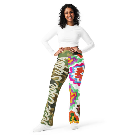 Army of Hippies | Butt Lifting Cut Women's Flare Leggings | Been Dope Supply | High-Waisted